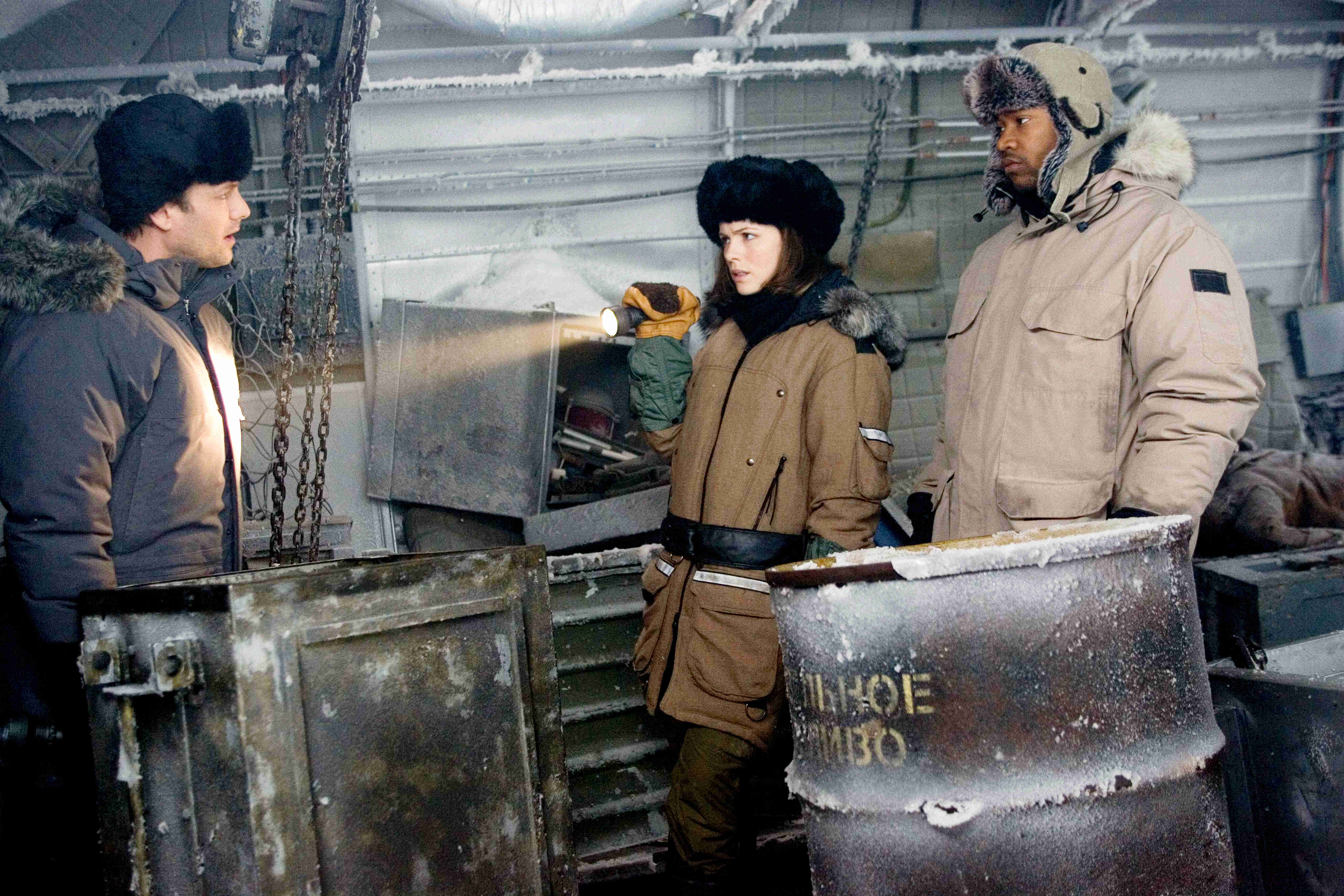 Gabriel Macht, Kate Beckinsale and Columbus Short in Warner Bros. Pictures' Whiteout (2009). Photo credit by Rafy.