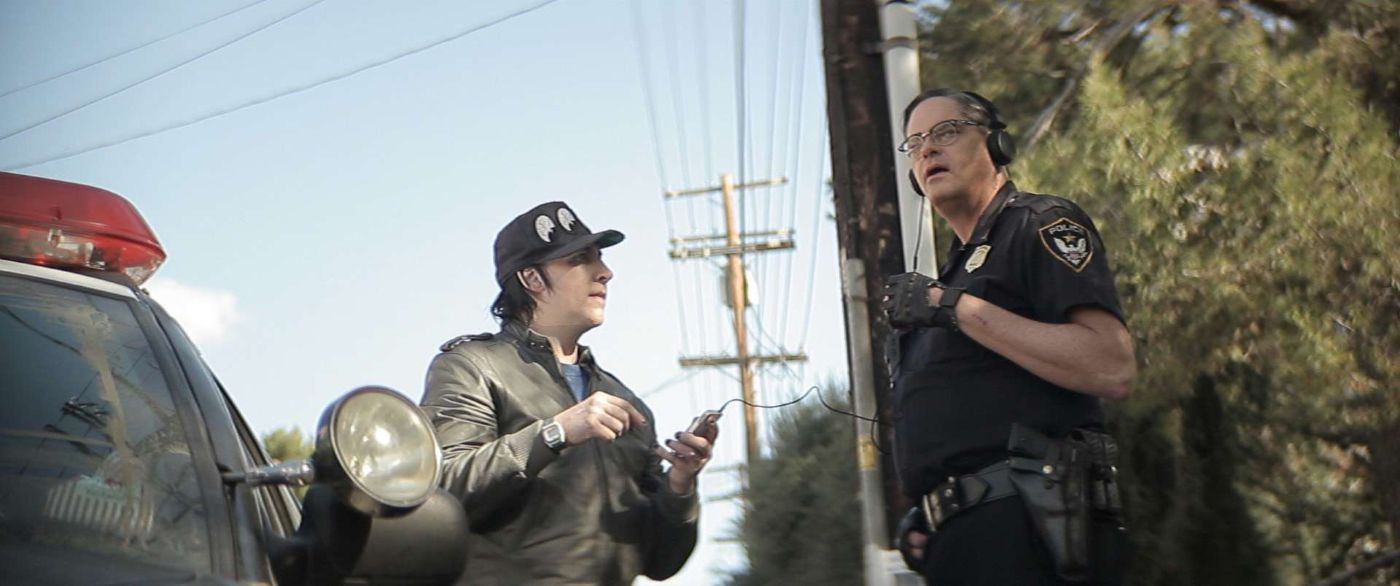 Marilyn Manson stars as David Delores Frank and Mark Burnham stars as Duke in IFC Midnight's Wrong Cops (2013)