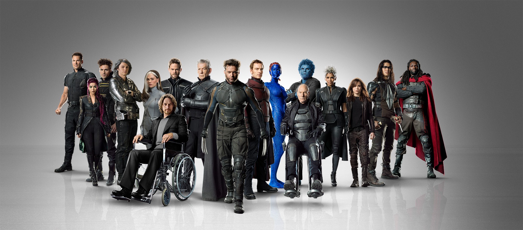 Michael Fassbender, Ian McKellen, James McAvoy, Hugh Jackman, Jennifer Lawrence and Patrick Stewart in 20th Century Fox's X-Men: Days of Future Past (2014)