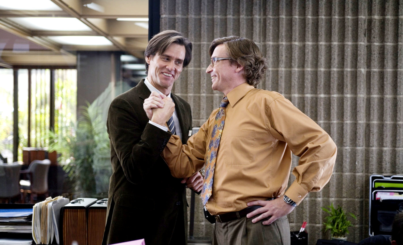 Jim Carrey stars as Carl Allen and Rhys Darby stars as Norman in Warner Bros. Pictures' Yes Man (2008)