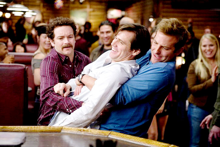 Danny Masterson, Jim Carrey and Bradley Cooper in Warner Bros. Pictures' Yes Man (2008). Photo credit by Melissa Moseley.