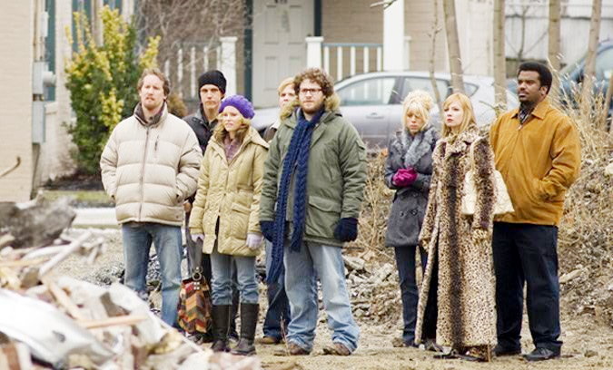 Jeff Anderson, Jason Mewes, Elizabeth Banks, Ricky Mabe, Seth Rogen, Katie Morgan, Traci Lords and Craig Robinson in The Weinstein Company's Zack and Miri Make a Porno (2008)