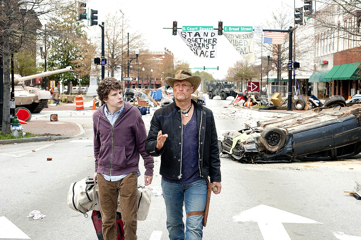 Jesse Eisenberg stars as Columbus and Woody Harrelson stars as Tallahassee in Columbia Pictures' Zombieland (2009)