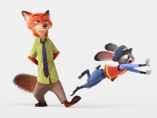 Nick Wilde and Judy Hopps from Walt Disney Pictures' Zootopia (2016)