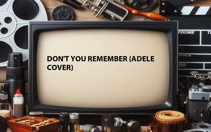 Don't You Remember (Adele Cover)