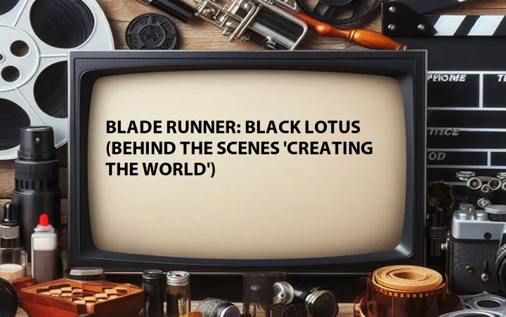 Blade Runner: Black Lotus (Behind the Scenes 'Creating the World')