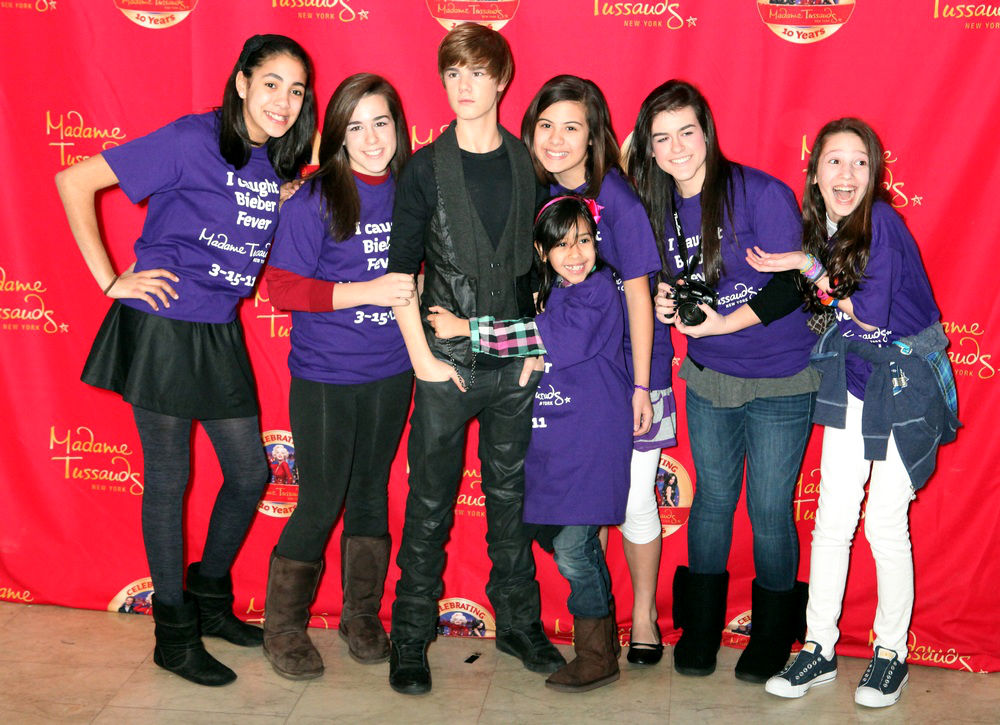 justin bieber update. justin bieber wax figure ny.