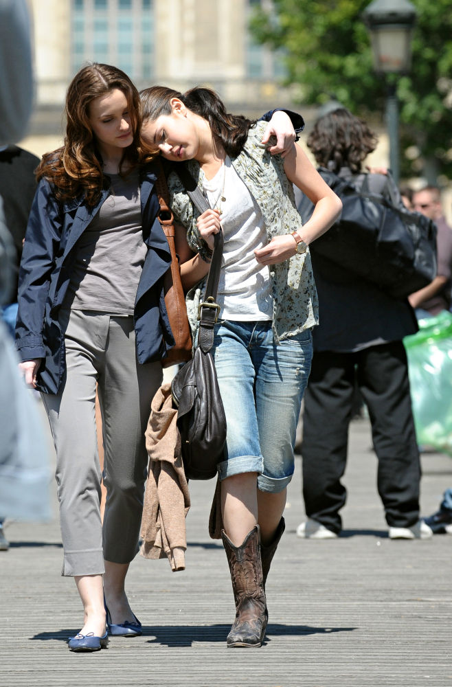 Leighton Meester, Selena Gomez in On The Set of 'Monte Carlo' Filming
