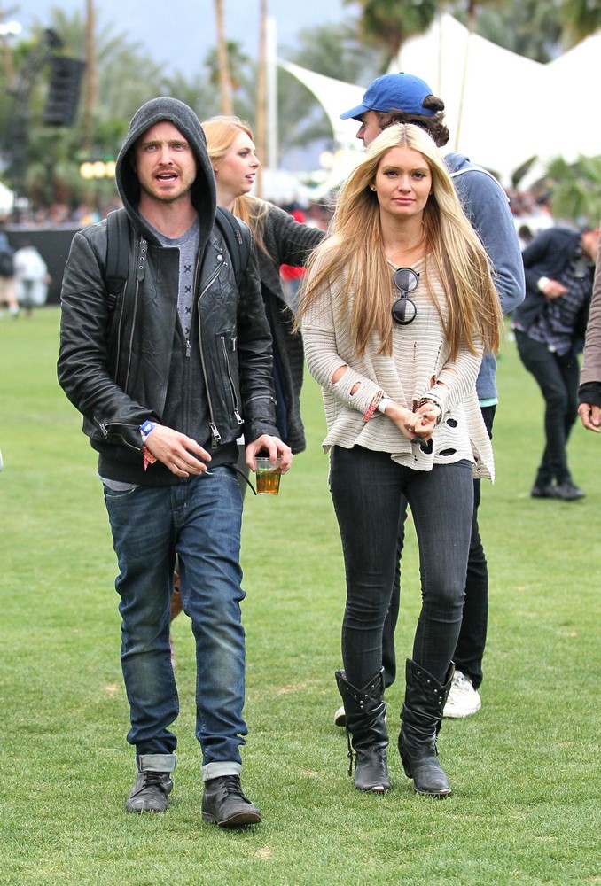 Aaron Paul Lauren Parsekian Celebrities at The 2012 Coachella Valley Music 