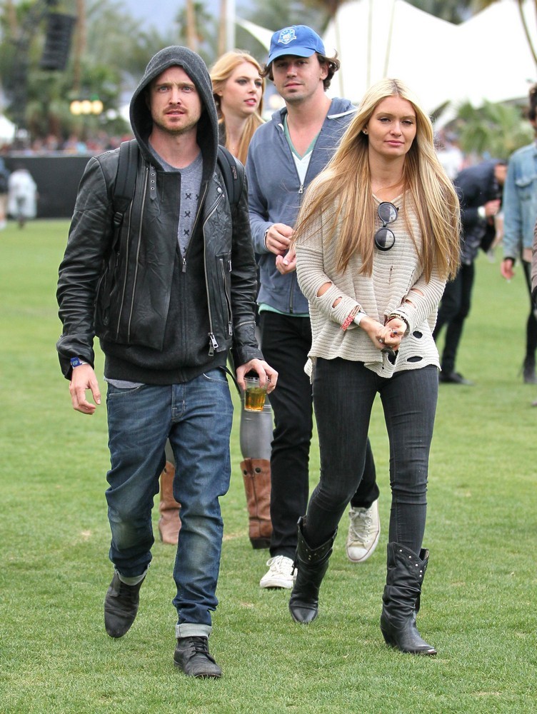 Aaron Paul Lauren Parsekian Celebrities at The 2012 Coachella Valley Music