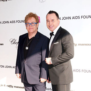 Elton John, David Furnish in 18th Annual Elton John AIDS Foundation Academy Awards (Oscars) Viewing Party - Arrivals