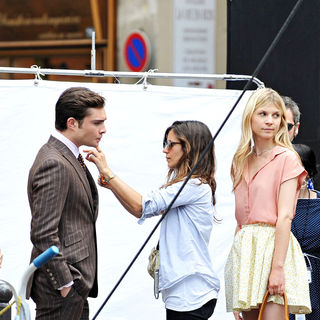 Ed Westwick, Clemence Poesy in On The Set of 'Gossip Girl'