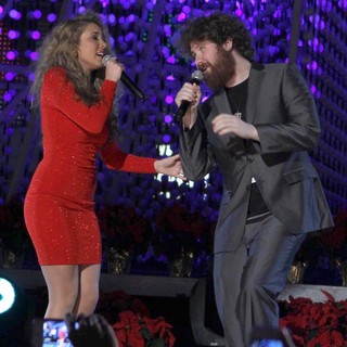 Haley Reinhart, Casey Abrams in The 4th Annual Holiday Christmas Tree Lighting Ceremony and The Opening of LA Kings