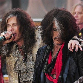 Steven Tyler, Joe Perry, Tom Hamilton, Aerosmith in Aerosmith Performing Live During The Today Show Concert Series