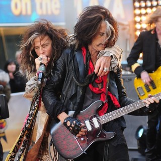 Steven Tyler, Joe Perry, Aerosmith in Aerosmith Performing Live During The Today Show Concert Series