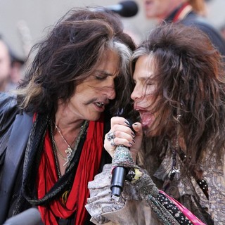 Joe Perry, Steven Tyler, Aerosmith in Aerosmith Performing Live During The Today Show Concert Series