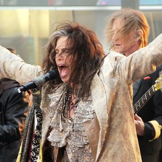 Brad Whitford, Steven Tyler, Tom Hamilton, Aerosmith in Aerosmith Performing Live During The Today Show Concert Series