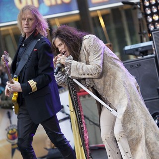 Tom Hamilton, Steven Tyler, Aerosmith in Aerosmith Performing Live During The Today Show Concert Series