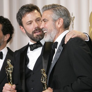 Ben Affleck, George Clooney in The 85th Annual Oscars - Press Room