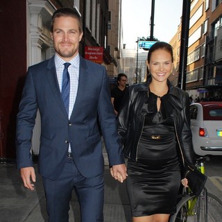 Stephen Amell and Cassandra Jean Out and About in Soho