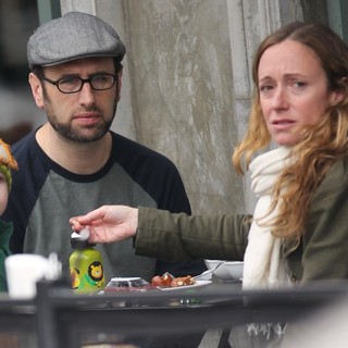 Andrew Lincoln Having Breakfast with His Family at Joan's on Third