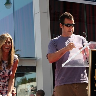 Jennifer Aniston, Adam Sandler in Jennifer Aniston Is Honored with A Star on The Hollywood Walk of Fame