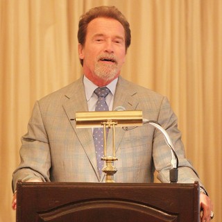 Arnold Schwarzenegger in Celebration of Life Honoring Fitness Publishing Icon Robert 'Bob' Kennedy