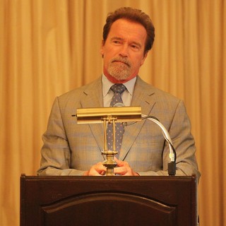 Arnold Schwarzenegger in Celebration of Life Honoring Fitness Publishing Icon Robert 'Bob' Kennedy