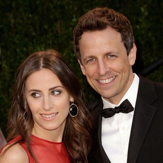 Alexi Ashe, Seth Meyers in 2013 Vanity Fair Oscar Party - Arrivals
