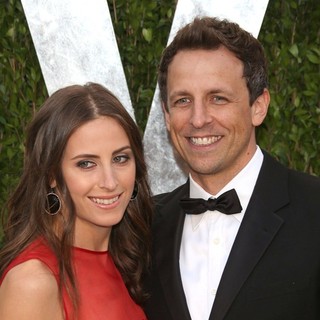 Alexi Ashe, Seth Meyers in 2013 Vanity Fair Oscar Party - Arrivals