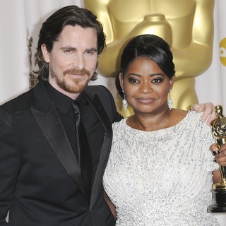 Christian Bale, Octavia Spencer in 84th Annual Academy Awards - Press Room
