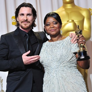 Christian Bale, Octavia Spencer in 84th Annual Academy Awards - Press Room