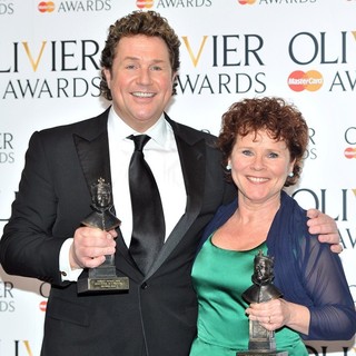 Michael Ball, Imelda Staunton in The Olivier Awards 2013 - Press Room