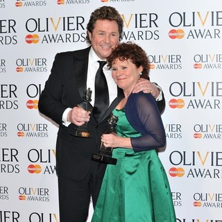 Michael Ball, Imelda Staunton in The Olivier Awards 2013 - Press Room