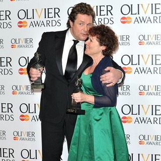 Michael Ball, Imelda Staunton in The Olivier Awards 2013 - Press Room