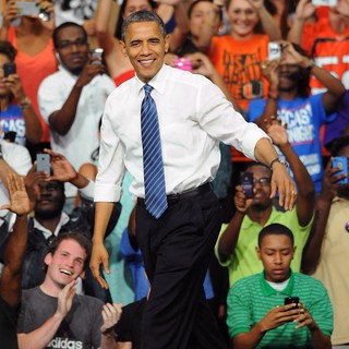 Barack Obama in Barack Obama Delivers A Speech at A Grassroots Event