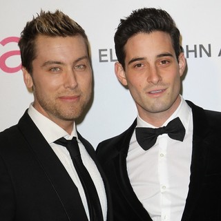 Lance Bass, Michael Turchin in 21st Annual Elton John AIDS Foundation's Oscar Viewing Party