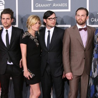 Jared Followill, Jessie Baylin, Nathan Followill, Caleb Followill, Lily Aldridge in 54th Annual GRAMMY Awards - Arrivals
