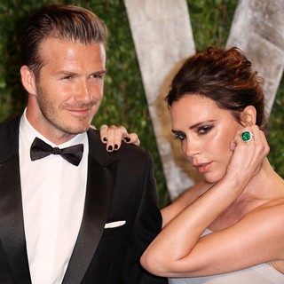 David Beckham, Victoria Adams in 2012 Vanity Fair Oscar Party - Arrivals