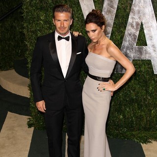David Beckham, Victoria Adams in 2012 Vanity Fair Oscar Party - Arrivals