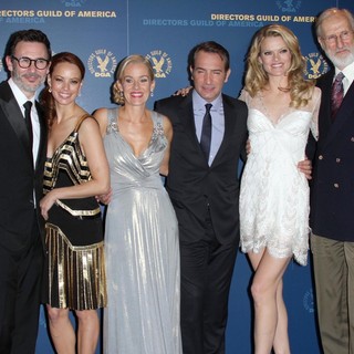 Michel Hazanavicius, Berenice Bejo, Penelope Ann Miller, Jean Dujardin, Missi Pyle, James Cromwell in 64th Annual Directors Guild of America Awards - Press Room