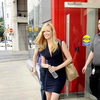 Beth Behrs in Beth Behrs Leaving CityTV Station in Toronto During Her Promotional Tour for 2 Broken Girls