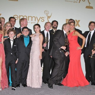 Sarah Hyland, Nolan Gould, Ariel Winter, Rico Rodriguez, Jesse Tyler Ferguson, Sofia Vergara, Ty Burrell in The 63rd Primetime Emmy Awards - Press Room