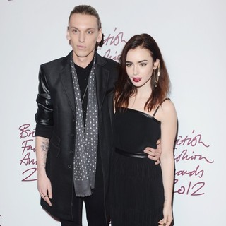 Jamie Campbell Bower, Lily Collins in The British Fashion Awards 2012 - Arrivals
