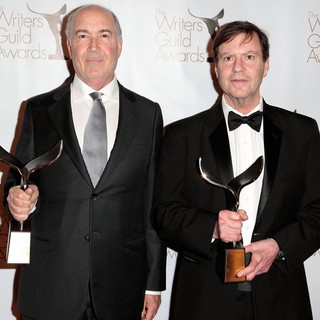 Joshua Brand, John Falsey in 2013 Writers Guild Awards - Press Room