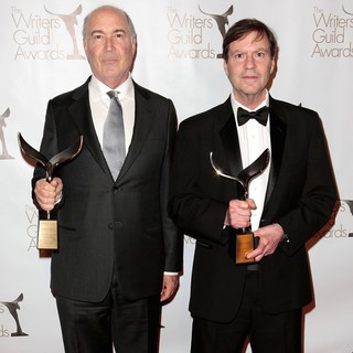 Joshua Brand, John Falsey in 2013 Writers Guild Awards - Press Room