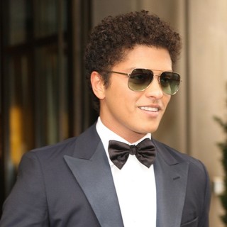 Bruno Mars in Leaves His Hotel Holding A Brandy Glass