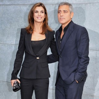 Elisabetta Canalis, George Clooney in Milan Fashion Week Milano Moda Uomo F-S 2011 - Giorgio Armani - Inside Arrivals