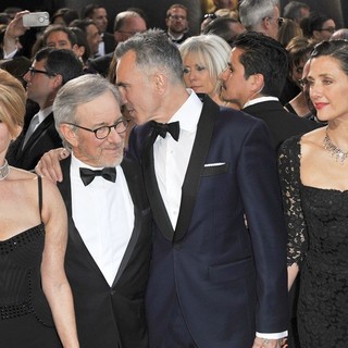 Kate Capshaw, Steven Spielberg, Daniel Day-Lewis, Rebecca Miller in The 85th Annual Oscars - Red Carpet Arrivals