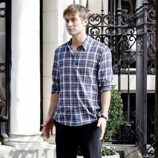 Chace Crawford in Shooting for Gossip Girl